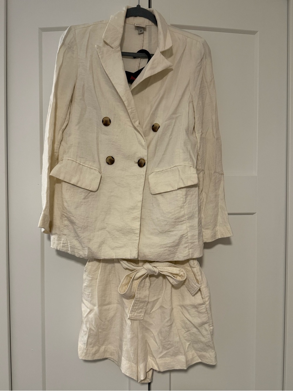 a new day Cream Lightweight Blazer & Shorts Set